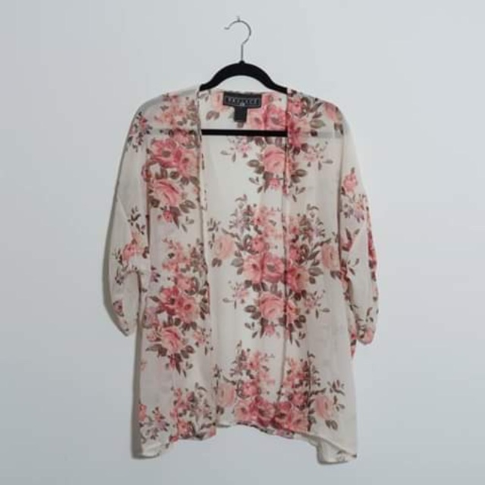 Floral Open Cardigan